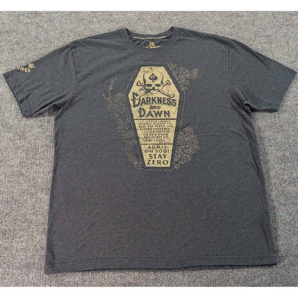 Zero Foxtrot Darkness and Dawn Afterlife Club T-Shirt Men's Size 2XL Grey